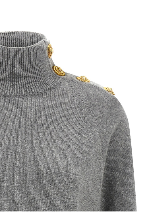 Кашемірове вовняне плаття Сіре BALMAIN FF0R9382KI879UB Кашемірове вовняне плаття Сіре BALMAIN FF0R9382KI879UB