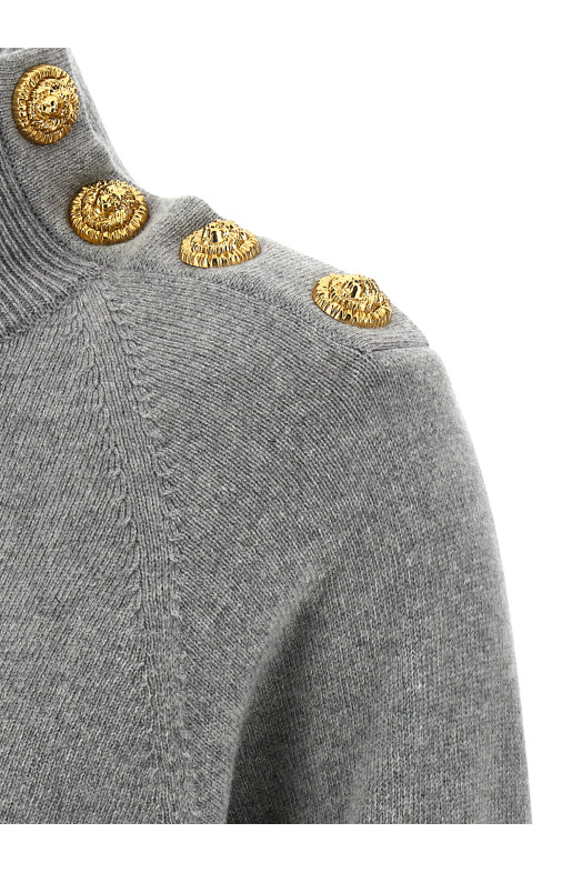 Кашемірове вовняне плаття Сіре BALMAIN FF0R9382KI879UB Кашемірове вовняне плаття Сіре BALMAIN FF0R9382KI879UB