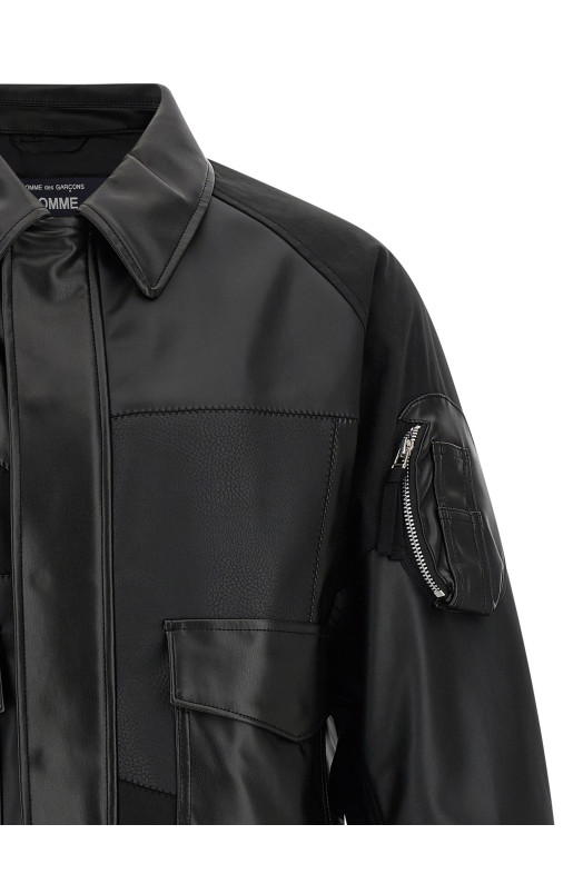 Бомбер з панельною конструкцією Чорний COMME DES GARҪONS HOMME HPJ0111 Бомбер з панельною конструкцією Чорний COMME DES GARҪONS HOMME HPJ0111