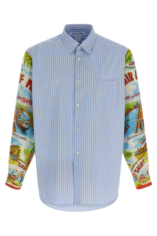 Рубашка с узорчатыми рукавами, разноцветная COMME DES GARCONS SHIRT FPB062W251