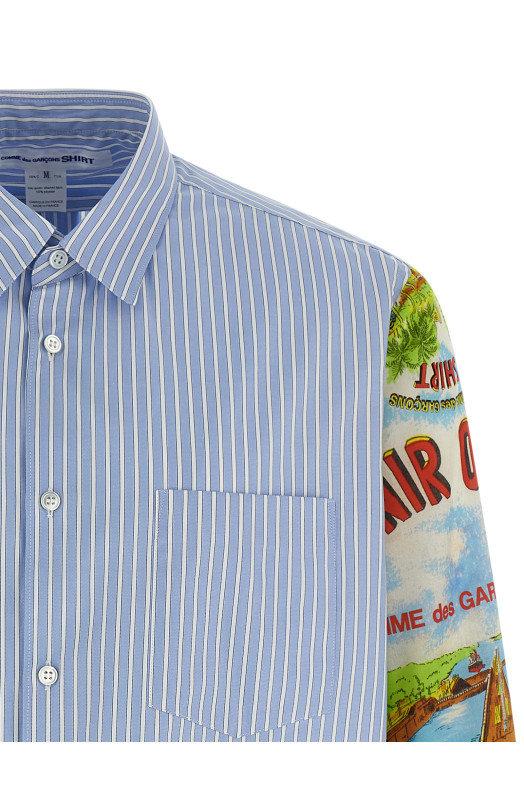Рубашка с узорчатыми рукавами, разноцветная COMME DES GARCONS SHIRT FPB062W251