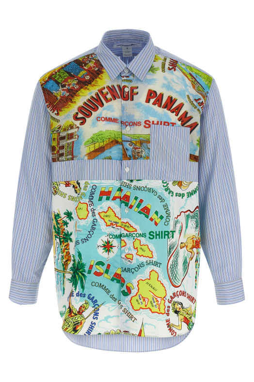 Рубашка с узорчатыми вставками, разноцветная COMME DES GARCONS SHIRT FPB059W251