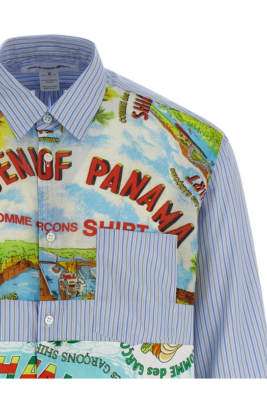 Рубашка с узорчатыми вставками, разноцветная COMME DES GARCONS SHIRT FPB059W251