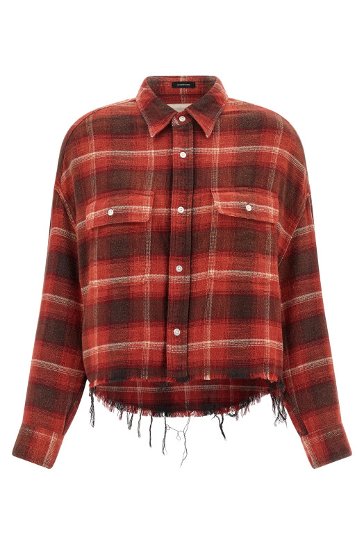 Сорочка з бахромою Червона R13 W7298R599BREDBLACKCREAMPLAID