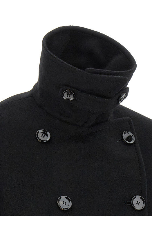 Кашемировое укороченное пальто Черный BRIONI SLW20LO93921000 Кашемировое укороченное пальто Черный BRIONI SLW20LO93921000