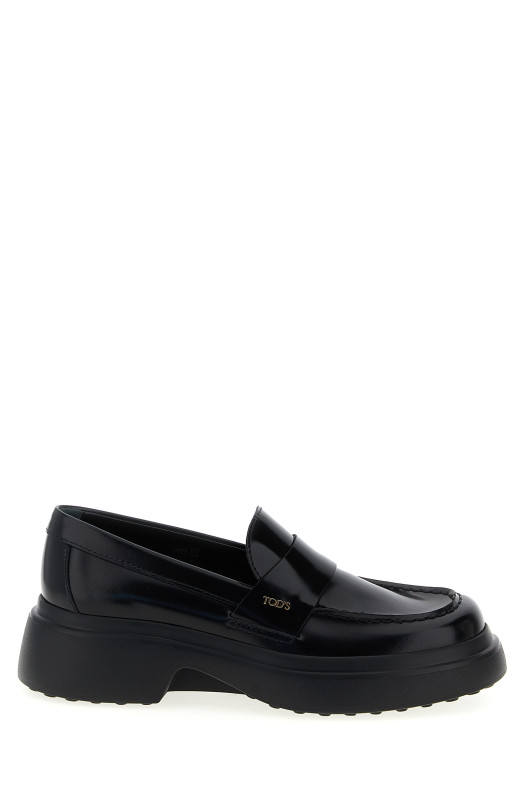 Leather loafers Black
