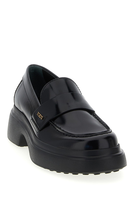 Leather loafers Black