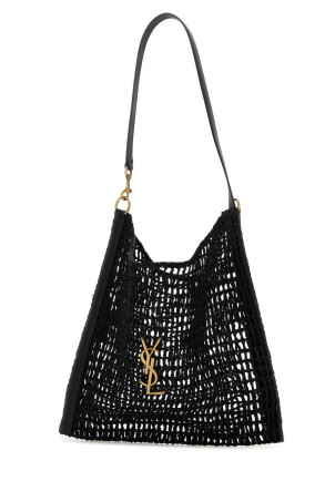 Black raffia shopping bag Black SAINT LAURENT (781289GAAFE)