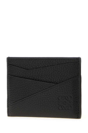 Black leather Puzzle card holder Black LOEWE (C510Q77X12)