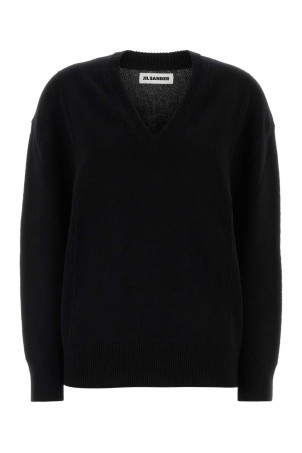 Чорний светр оверсайз з вовняної суміші JIL SANDER (J03GP0168J14818) Чорний светр оверсайз з вовняної суміші JIL SANDER (J03GP0168J14818)