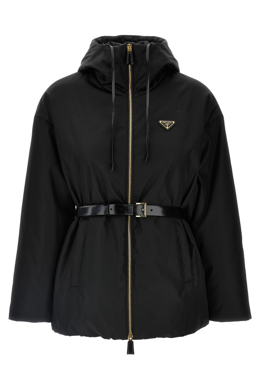 Re-Nylon logo raincoat Black Re-Nylon logo raincoat Black