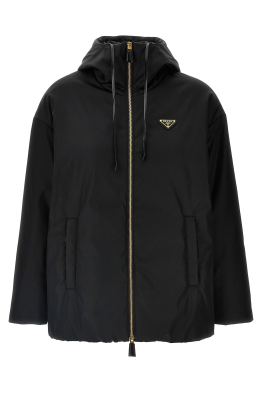 Re-Nylon logo raincoat Black Re-Nylon logo raincoat Black