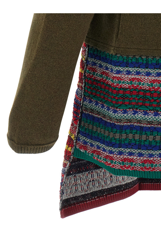 Жаккардовый кардиган с вставками Зеленый COMME DES GARÇONS HOMME PLUS PPN0031