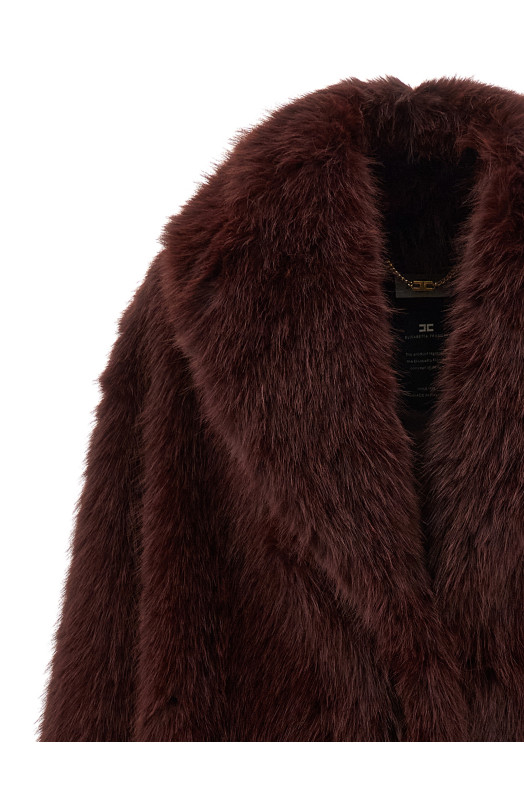 Искусственный меховой пальто бордо ELISABETTA FRANCHI CP69A58E2EA4 Искусственный меховой пальто бордо ELISABETTA FRANCHI CP69A58E2EA4