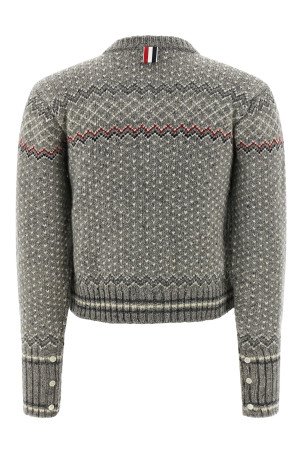 'Fairisle Jersey Float' cardigan Gray