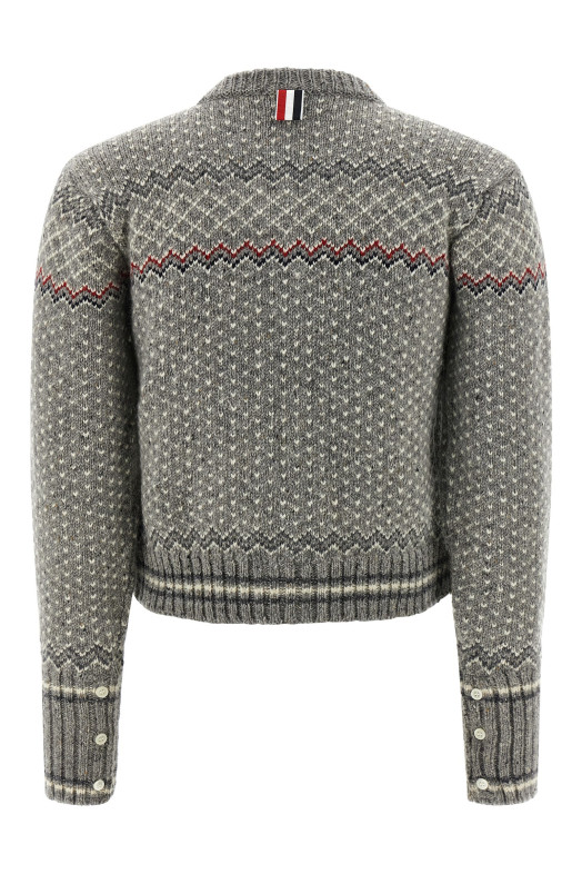 'Fairisle Jersey Float' cardigan Gray