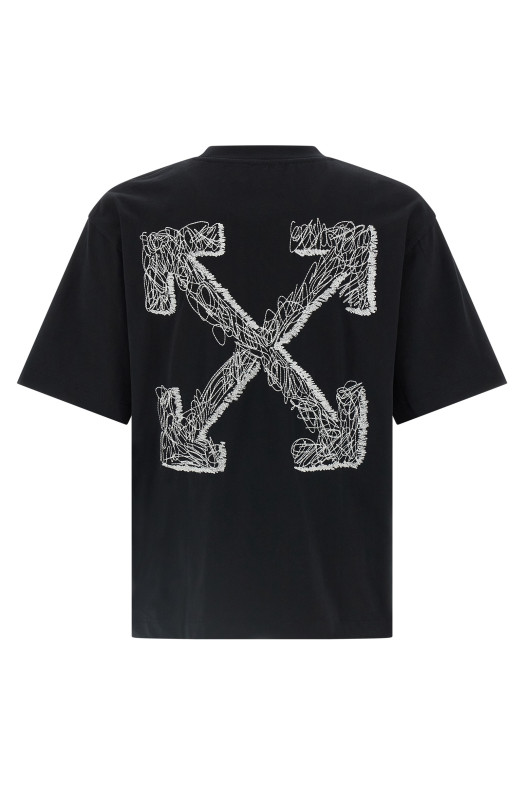 'Scribble Arrow Skate' T-shirt Black-grey