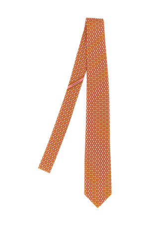 Ганчини с принтом в горошек, оранжевые FERRAGAMO 786504REDPATTERNEDDARK