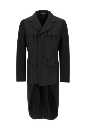 Двухслойный блейзер Черный COMME DES GARÇONS HOMME PLUS PPJ0411 Двухслойный блейзер Черный COMME DES GARÇONS HOMME PLUS PPJ0411