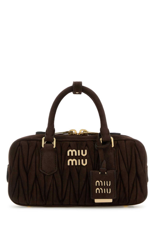 Темно-коричнева замшева сумочка Arcadie MIU MIU (5BB142VOONAB7O) Темно-коричнева замшева сумочка Arcadie MIU MIU (5BB142VOONAB7O)