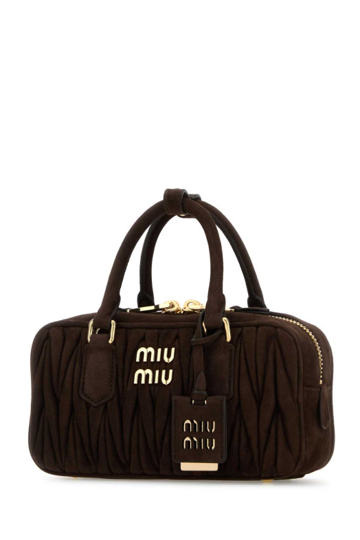 Темно-коричнева замшева сумочка Arcadie MIU MIU (5BB142VOONAB7O) Темно-коричнева замшева сумочка Arcadie MIU MIU (5BB142VOONAB7O)