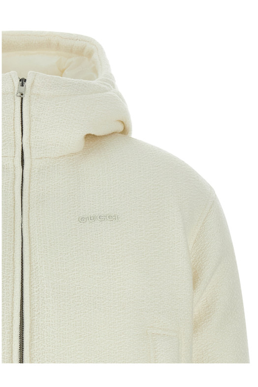 Шерстяна куртка з кучерявим волокном Біла GUCCI 823753ZATFG9003 Шерстяна куртка з кучерявим волокном Біла GUCCI 823753ZATFG9003