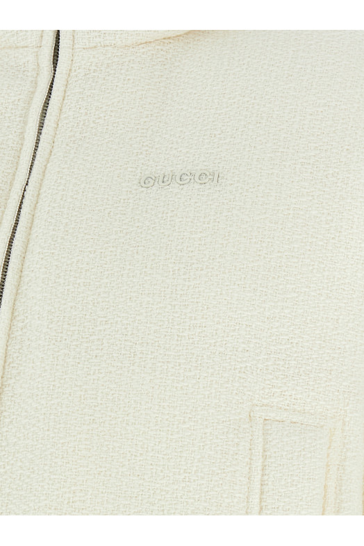 Шерстяна куртка з кучерявим волокном Біла GUCCI 823753ZATFG9003 Шерстяна куртка з кучерявим волокном Біла GUCCI 823753ZATFG9003