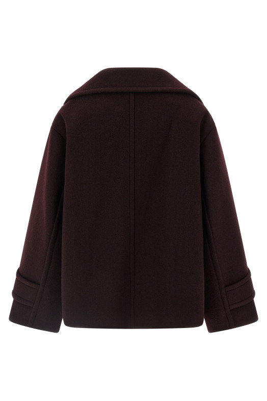 Двубортное короткое пальто бордо CHLOÉ CH25WMA9627256B Двубортное короткое пальто бордо CHLOÉ CH25WMA9627256B