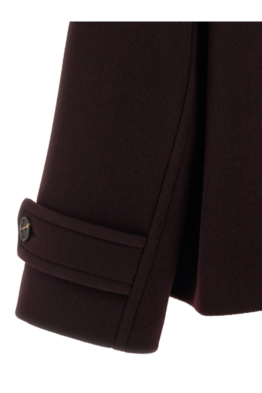 Двубортное короткое пальто бордо CHLOÉ CH25WMA9627256B Двубортное короткое пальто бордо CHLOÉ CH25WMA9627256B