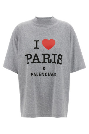 Футболка «I Love Paris & Balenciaga» Сіра 764235TSVI41300 Футболка «I Love Paris & Balenciaga» Сіра 764235TSVI41300