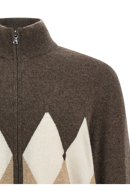 Кардиган Argyle Brown BALLANTYNE B2K03612KA894500 Кардиган Argyle Brown BALLANTYNE B2K03612KA894500