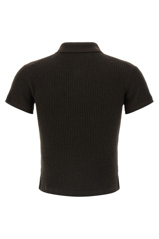 'Shrunken' polo shirt Brown