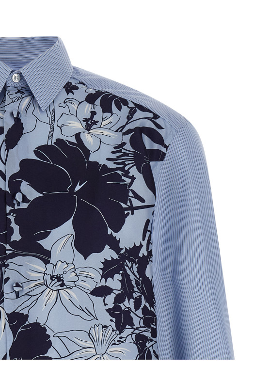 Floral silk shirt BLUE