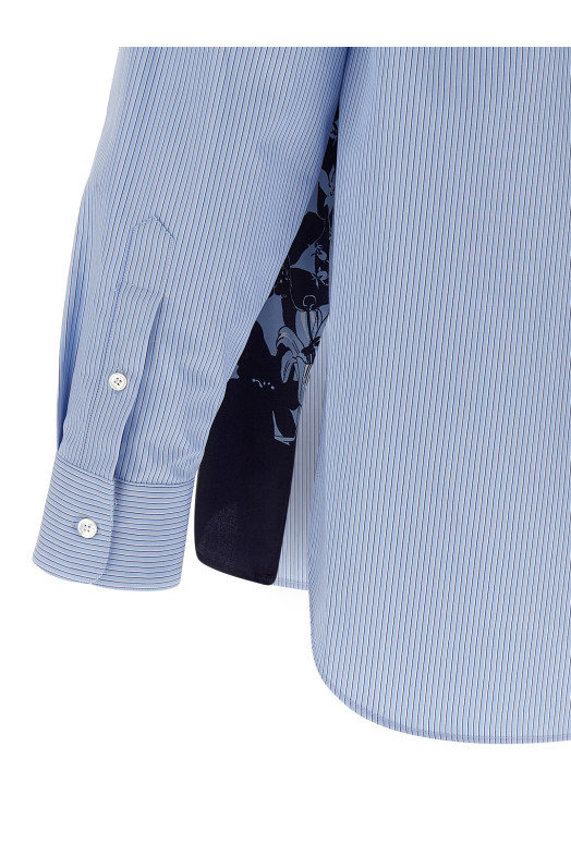 Floral silk shirt BLUE