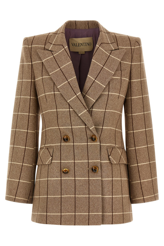 Двубортный блейзер Valentino Garavani Бежевый B0CE4V29R3CCE Двубортный блейзер Valentino Garavani Бежевый B0CE4V29R3CCE