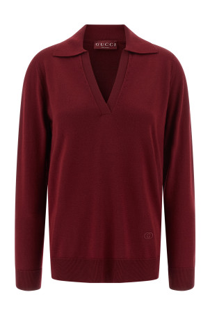 Ultrafine wool polo shirt Bordeaux Ultrafine wool polo shirt Bordeaux