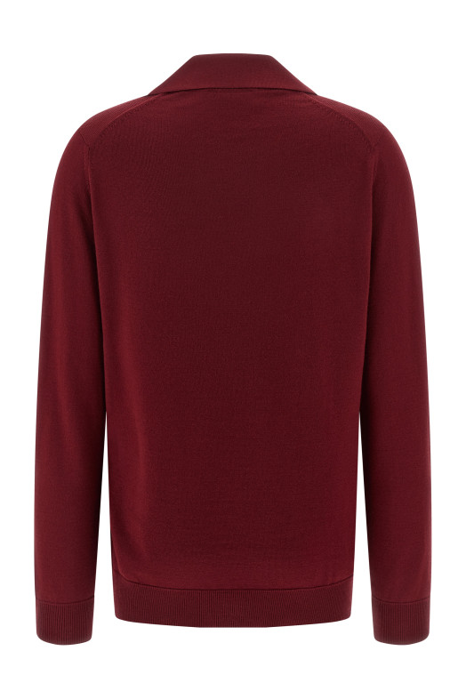 Ультратонкая шерстяная рубашка-поло бордо GUCCI 793883XKFA86318