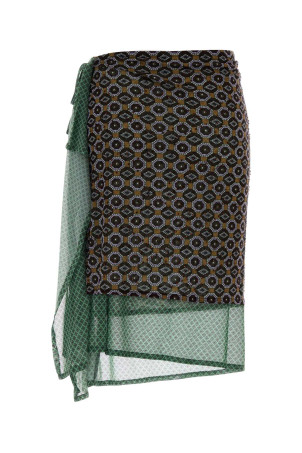 Printed stretch nylon Omili skirt DRIES VAN NOTEN (2520111262623)