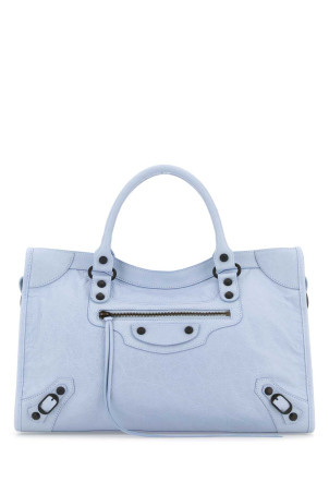 Светло-голубая кожаная сумка среднего размера Le City BALENCIAGA (8230582ABEK)
