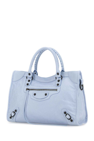 Светло-голубая кожаная сумка среднего размера Le City BALENCIAGA (8230582ABEK)