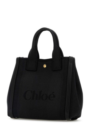 Черная холщовая небольшая сумка для покупок Chloé Carry CHLOE (CHC25SS911O65)