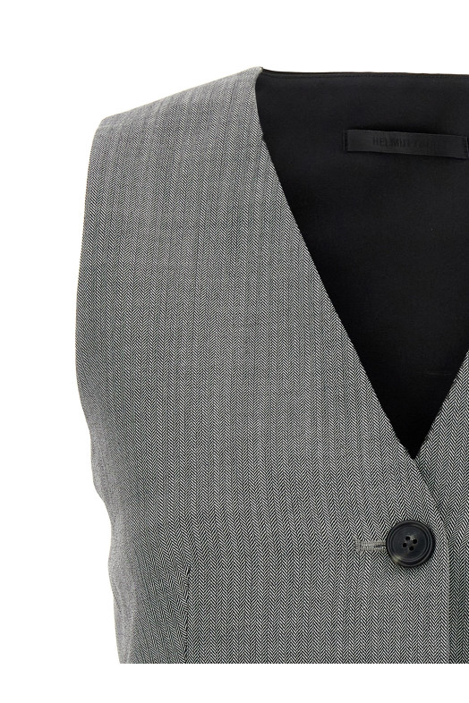 Жилет Chevron Чорно-сірий HELMUT LANG N09HW104ACX Жилет Chevron Чорно-сірий HELMUT LANG N09HW104ACX