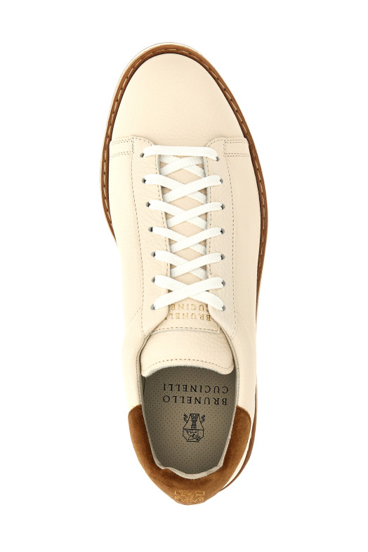 Кожаные кроссовки Бежевые BRUNELLO CUCINELLI MZUALVL229CLT57