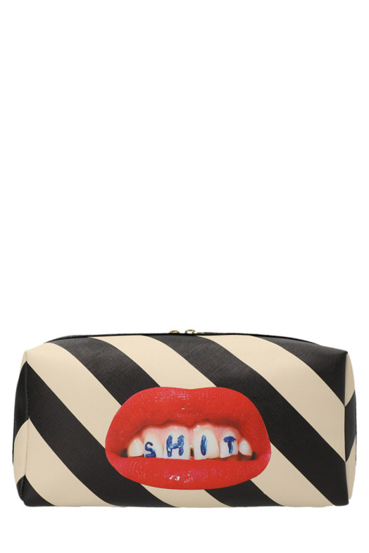 Seletti x Toiletpaper «Regimental Shit» косметичка Черно-серая 02590U Seletti x Toiletpaper «Regimental Shit» косметичка Черно-серая 02590U