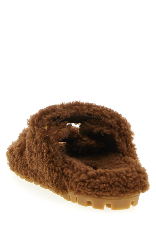 Shearling sandals Brown