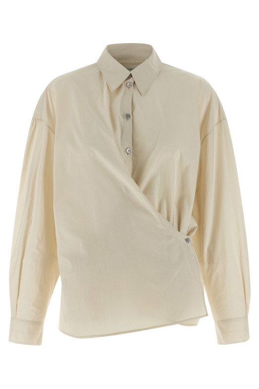 Рубашка «Straight Collar Twisted» Бежевая SH1141LF1500WH048 Рубашка «Straight Collar Twisted» Бежевая SH1141LF1500WH048