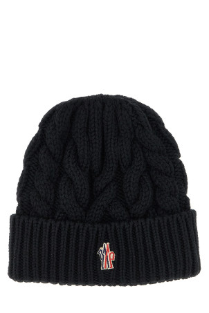 Плетена вовняна шапка Чорна MONCLER GRENOBLE K20983B00013M1172999 Плетена вовняна шапка Чорна MONCLER GRENOBLE K20983B00013M1172999