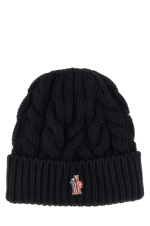 Плетена вовняна шапка Чорна MONCLER GRENOBLE K20983B00013M1172999 Плетена вовняна шапка Чорна MONCLER GRENOBLE K20983B00013M1172999