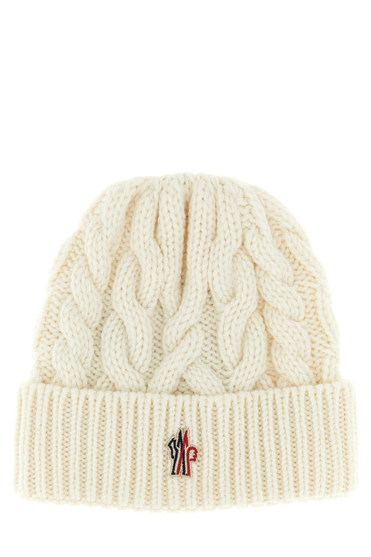Плетена вовняна шапка Біла MONCLER GRENOBLE K20983B00013M1172034 Плетена вовняна шапка Біла MONCLER GRENOBLE K20983B00013M1172034