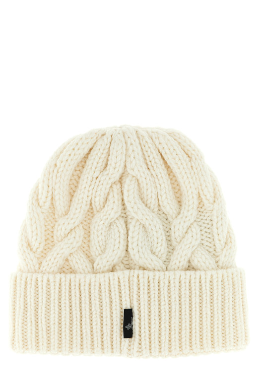 Плетена вовняна шапка Біла MONCLER GRENOBLE K20983B00013M1172034 Плетена вовняна шапка Біла MONCLER GRENOBLE K20983B00013M1172034